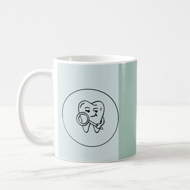 Taza De Café Personalized Dentist Name, Title & Clinic Logo Mug (Izquierda)