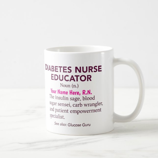 Taza De Café Personalized Diabetes Nurse Educator Gift (Derecha)