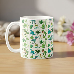 Taza De Café Personalized Dino Cup with Name, Customizable