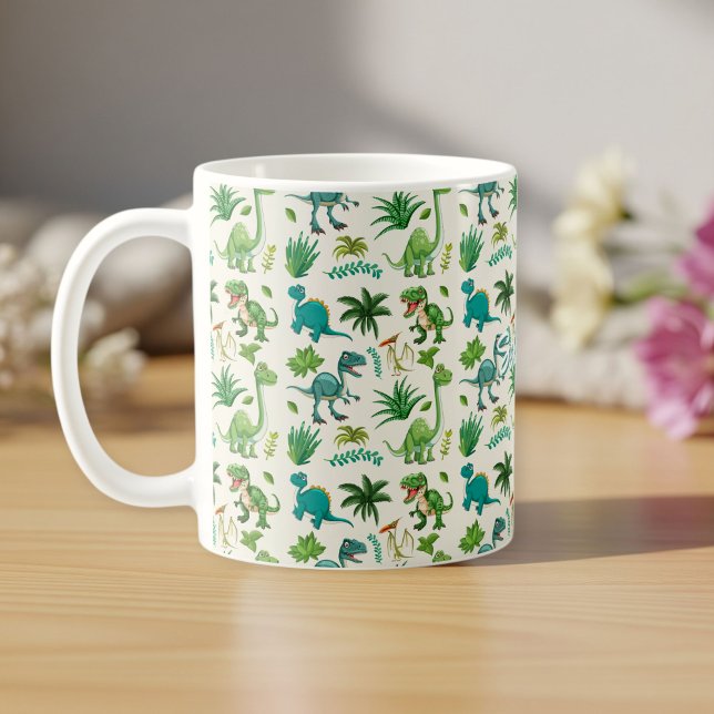 Taza De Café Personalized Dino Cup with Name, Customizable  (Subido por el creador)