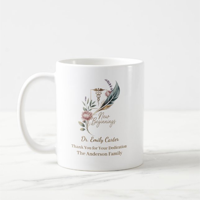 Taza De Café Personalized Doctor Appreciation New Beginnings (Izquierda)