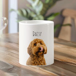 Taza De Café Personalized Dog Photo | Custom Pet Name<br><div class="desc">Celebrate your furry best friend with this personalized dog photo mug, featuring your pet’s photo and name on a clean white background for a timeless, minimalist look. Designed to fit seamlessly into any kitchen or workspace, this custom mug is perfect for daily coffee, tea, or cozy moments at home. A...</div>
