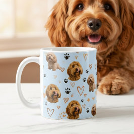 Taza De Café Personalized Dog Photo Light Blue Custom Pet