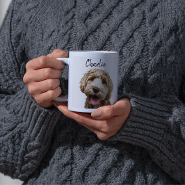 Taza De Café Personalized Dog Portrait Coffee with Custom Name