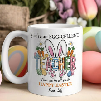 Taza De Café Personalized Egg-cellent Teacher Appreciation Gift
