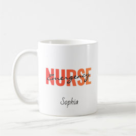 Taza De Café Personalized Emergency Nurse Bold Typography