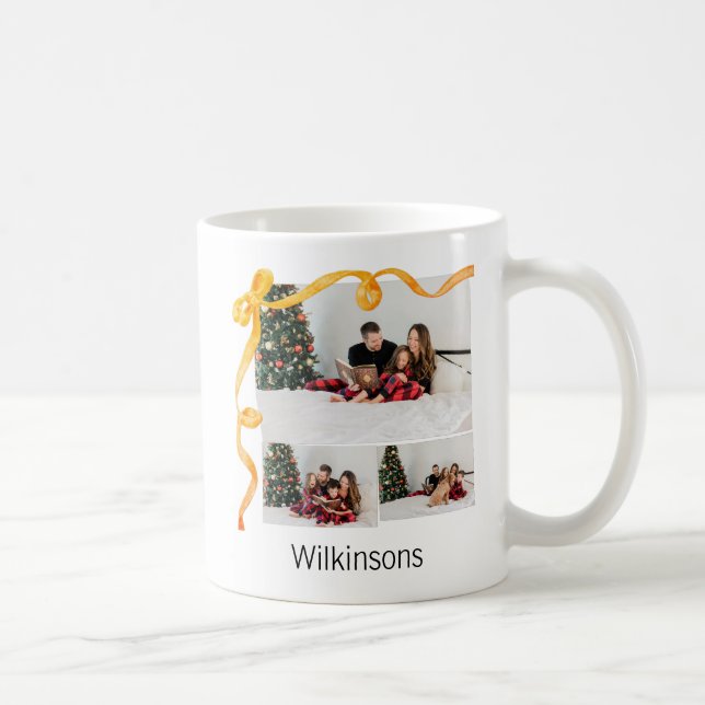 Taza De Café  Personalized Family holiday x mas winter photo  (Derecha)