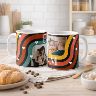 Taza De Café Personalized Family Photo Coffee Mug – Retro Desig