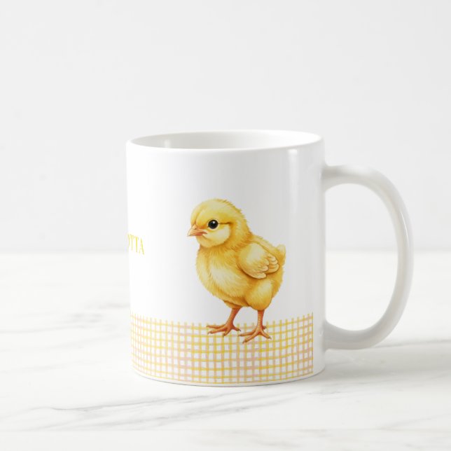 Taza De Café Personalized Farm Animal Mug – Cute Chick Design (Derecha)