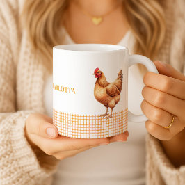 Taza De Café Personalized Farmhouse Hen Name Mug