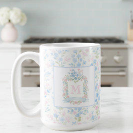 Taza De Café Personalized Floral Monogram Mug