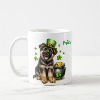 Taza De Café Personalized German Shepherd St. Patty's Day