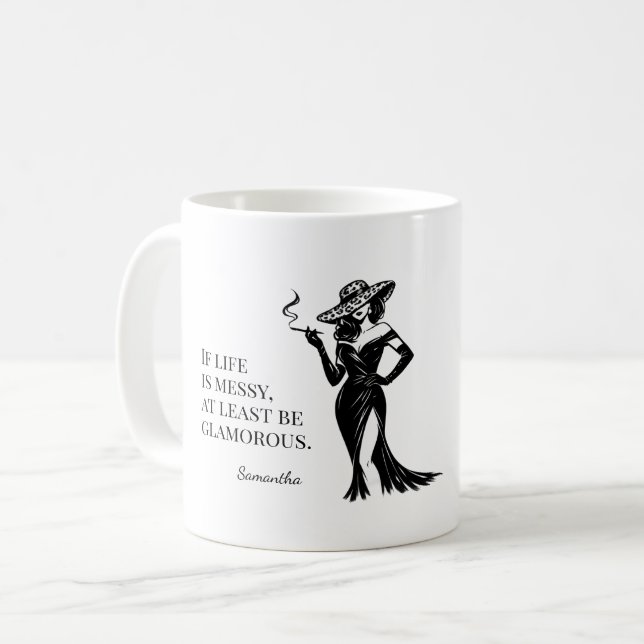 Taza De Café Personalized Glam Style Quote Design  (Anverso izquierdo)