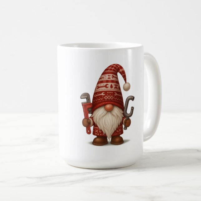 Taza De Café Personalized Gnome Plumber/Handyman Christmas (Anverso derecho)