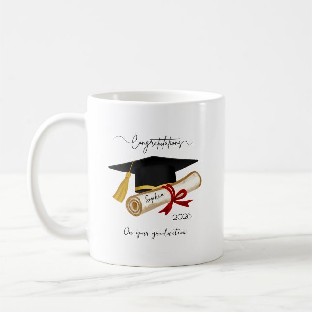 Taza De Café Personalized Graduation Congratulations (Izquierda)
