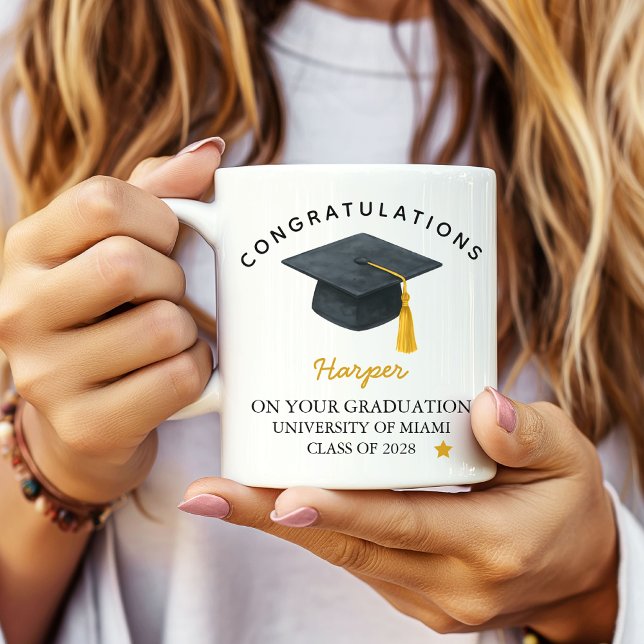 Taza De Café Personalized graduation mug, graduation gift (senior graduation coffee mug, college graduation mug gift, high school graduation mug for her or him)
