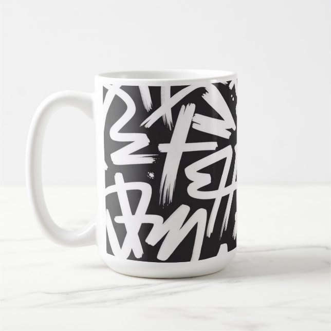 Taza De Café Personalized Graffiti Name Pattern — Custom Urban (Izquierda)