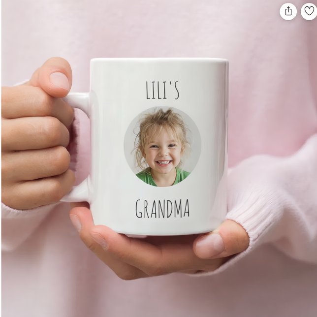Taza De Café Personalized Grandma Gift | Custom Grandchild Face (Subido por el creador)