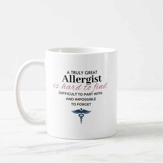 Taza De Café Personalized Great Allergist Quote (Izquierda)
