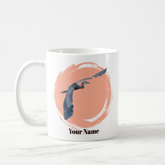 Taza De Café Personalized Great Blue Heron Mug (Izquierda)