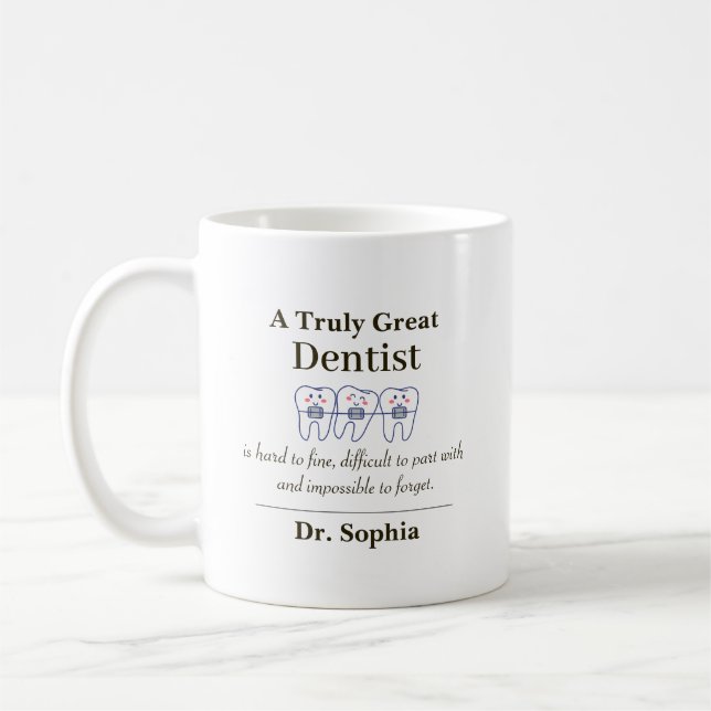 Taza De Café Personalized Great Dentist Appreciation Gift Coffe (Izquierda)