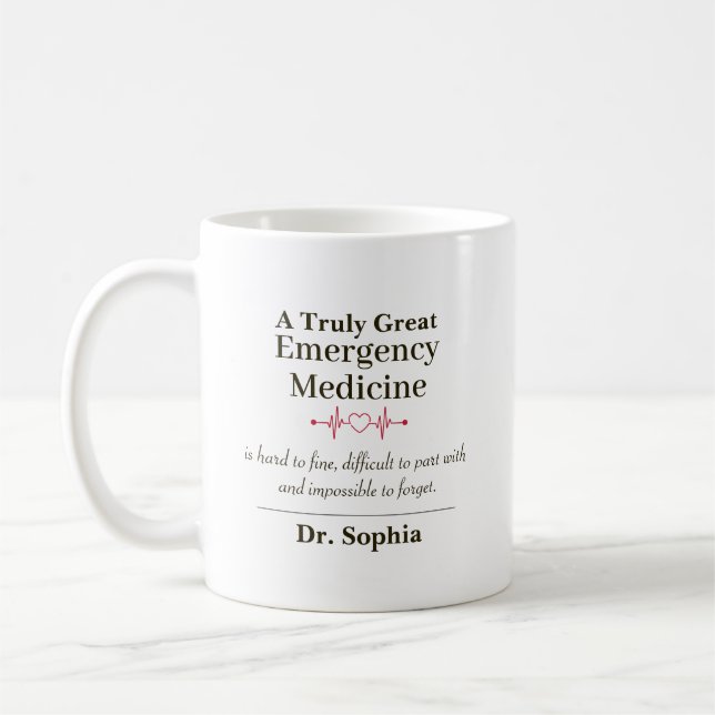 Taza De Café Personalized Great Emergency Medicine Doctor (Izquierda)