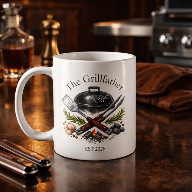 Taza De Café Personalized Grillfather Monogram (Subido por el creador)