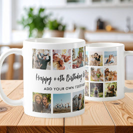 Taza De Café Personalized Happy Birthday Photo Collage Mug