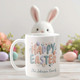 Taza De Café Personalized Happy Easter Family Mug