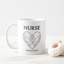 Taza De Café Personalized Heart Angel Nurse Mug