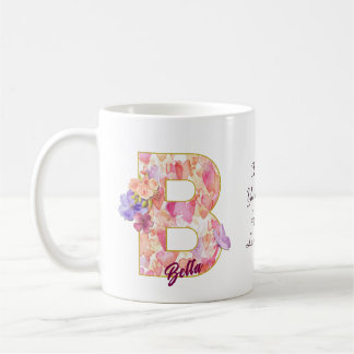 Taza De Café Personalized Heart Pattern B Initial Design