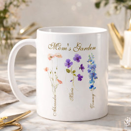 Taza De Café Personalized Kids Name Garden Mother