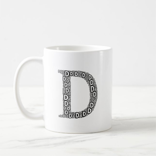 Taza De Café Personalized Letter D Coffee Mug Gift (Izquierda)