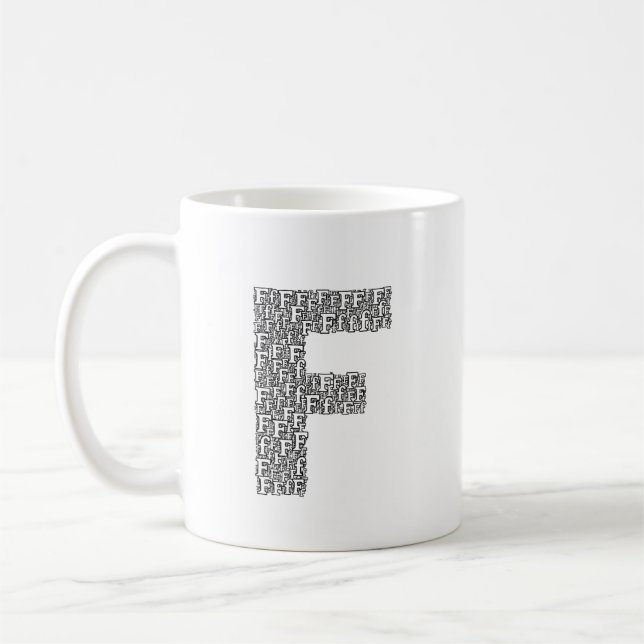Taza De Café Personalized Letter F Coffee Mug Gift (Izquierda)
