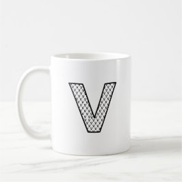 Taza De Café Personalized Letter V Ceramic Monogram Mug