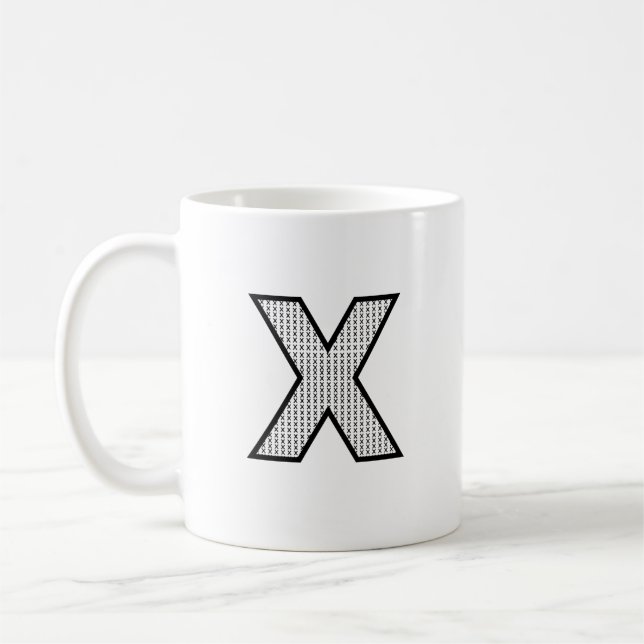 Taza De Café Personalized Letter X Ceramic Monogram Mug   (Izquierda)