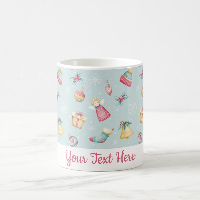Taza De Café Personalized Light Blue Christmas Mug (Centro)