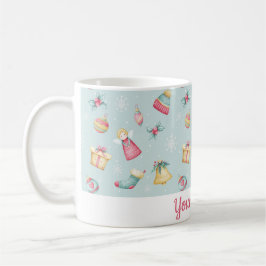 Taza De Café Personalized Light Blue Christmas Mug