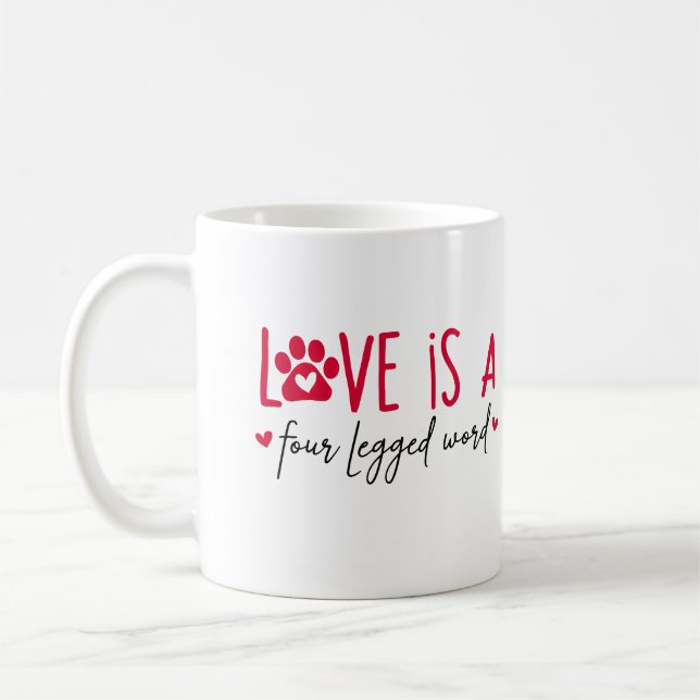 Taza De Café Personalized Love is a Four Legged Word Photo (Izquierda)