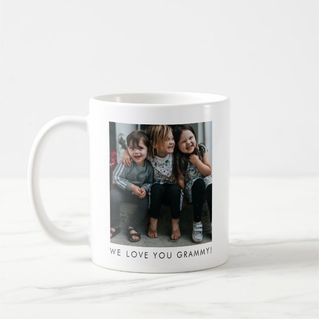 Taza De Café Personalized Love You GRAMMY Grandma Photo Simple (Izquierda)