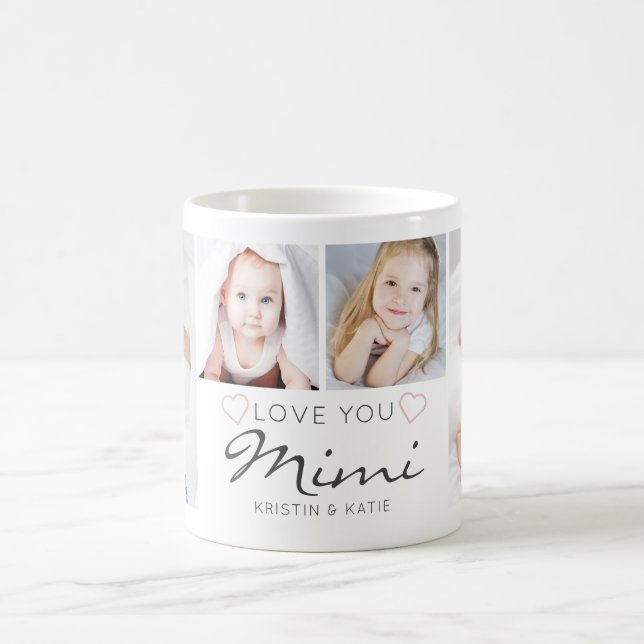 Taza De Café Personalized LOVE YOU MIMI Handwritten 4 Photo (Centro)