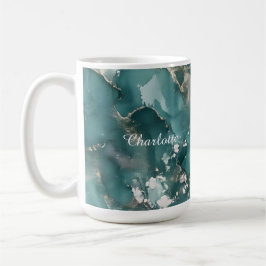 Taza De Café Personalized Luxury Marble Pattern Custom Name 