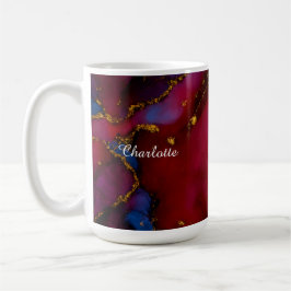 Taza De Café Personalized Luxury Marble Pattern Custom Name Mug