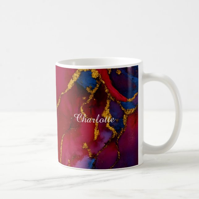 Taza De Café Personalized Luxury Marble Pattern Custom Name Mug (Derecha)