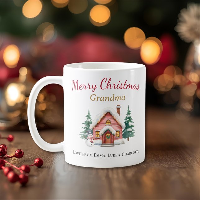 Taza De Café Personalized Merry Christmas Grandma Mug (Subido por el creador)