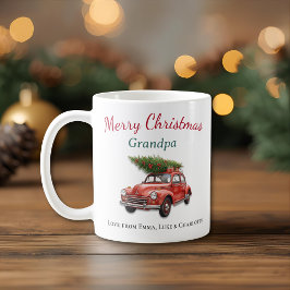 Taza De Café Personalized Merry Christmas Grandpa Mug