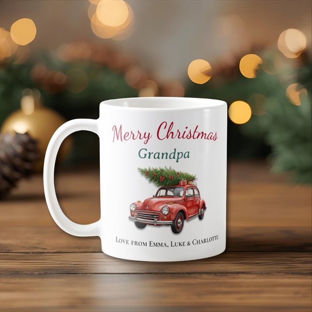 Taza De Café Personalized Merry Christmas Grandpa Mug (Subido por el creador)