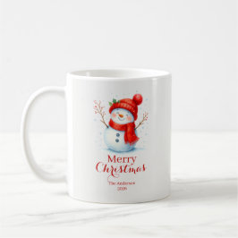 Taza De Café Personalized Merry Christmas Snowman Custom Year 