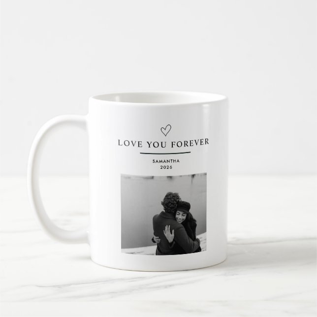 Taza De Café "Personalized Merry Christmas with Photo & Name (Izquierda)