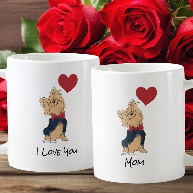 Taza De Café Personalized Message Love You Yorkie Cute Dog Art (Subido por el creador)